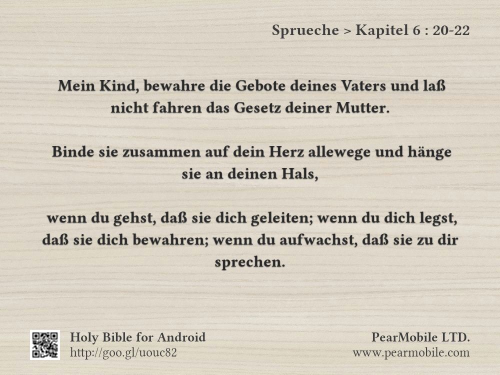 Sprueche, Kapitel 6:20-22